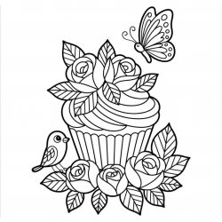Cupcake para imprimir e colorir
