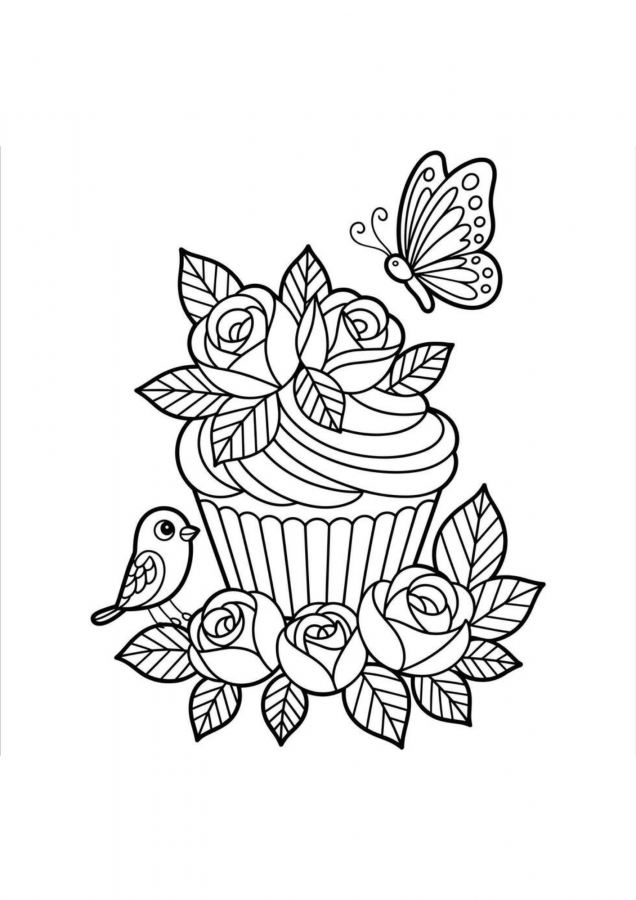Cupcake para imprimir e colorir