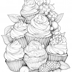 Cupcake para imprimir e colorir