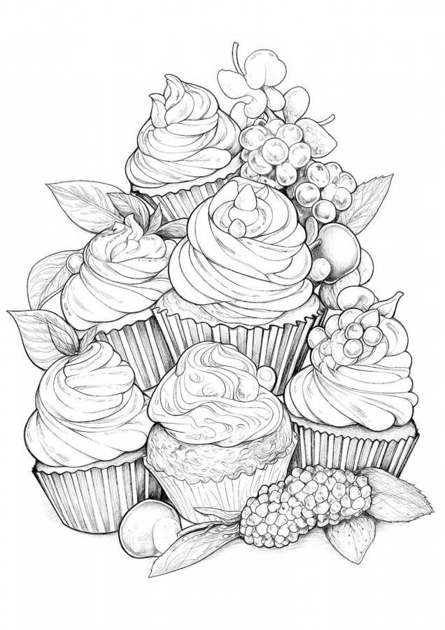 Cupcake para imprimir e colorir