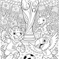 Copa do Mundo para imprimir e colorir
