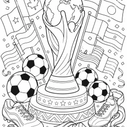 Copa do Mundo para imprimir e colorir
