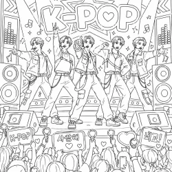 Kpop para imprimir e colorir