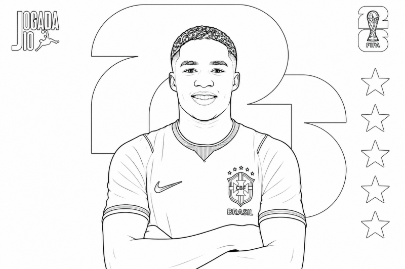 Endrick para imprimir e colorir