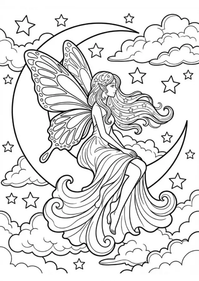 Fadas para imprimir e colorir