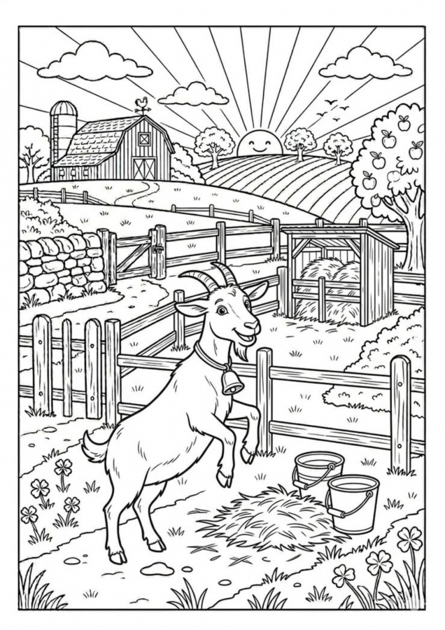 Fazenda para imprimir e colorir