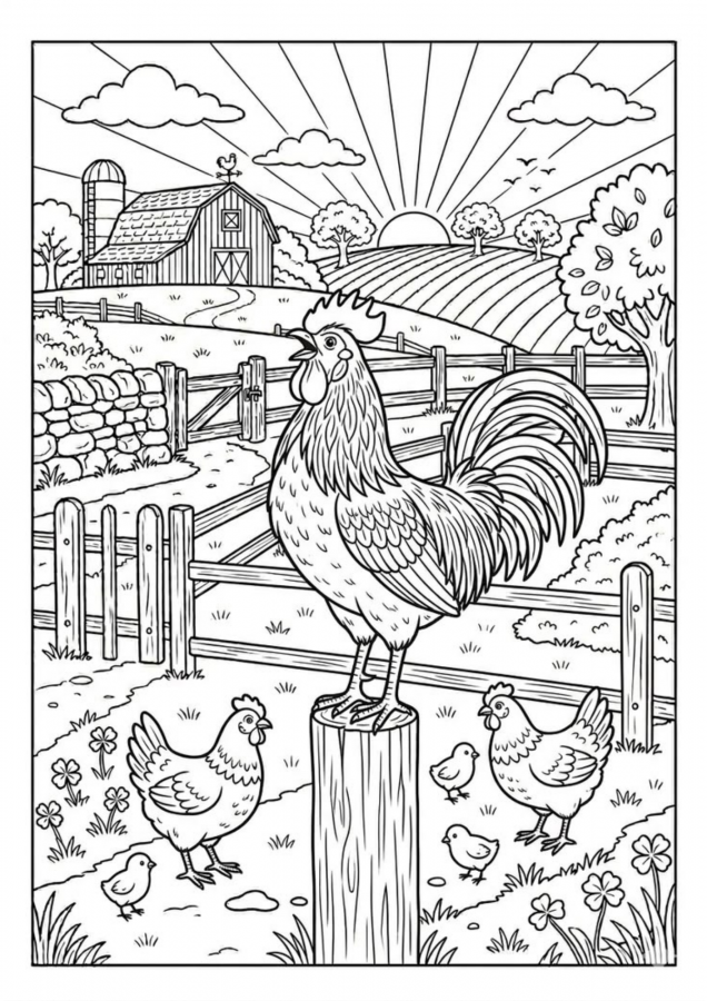 Fazenda para imprimir e colorir