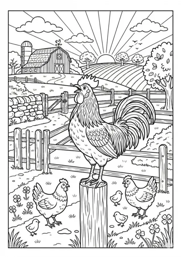 Fazenda para imprimir e colorir