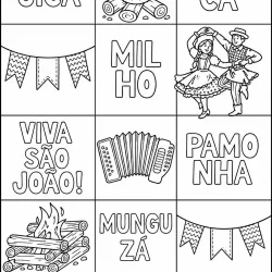 Festa junina para imprimir e colorir