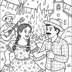 Festa junina para imprimir e colorir