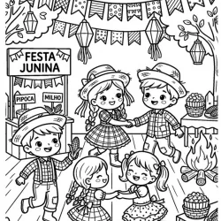 Festa junina para imprimir e colorir