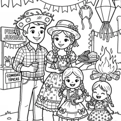 Festa junina para imprimir e colorir