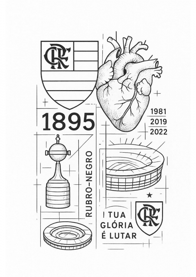 Flamengo para imprimir e colorir