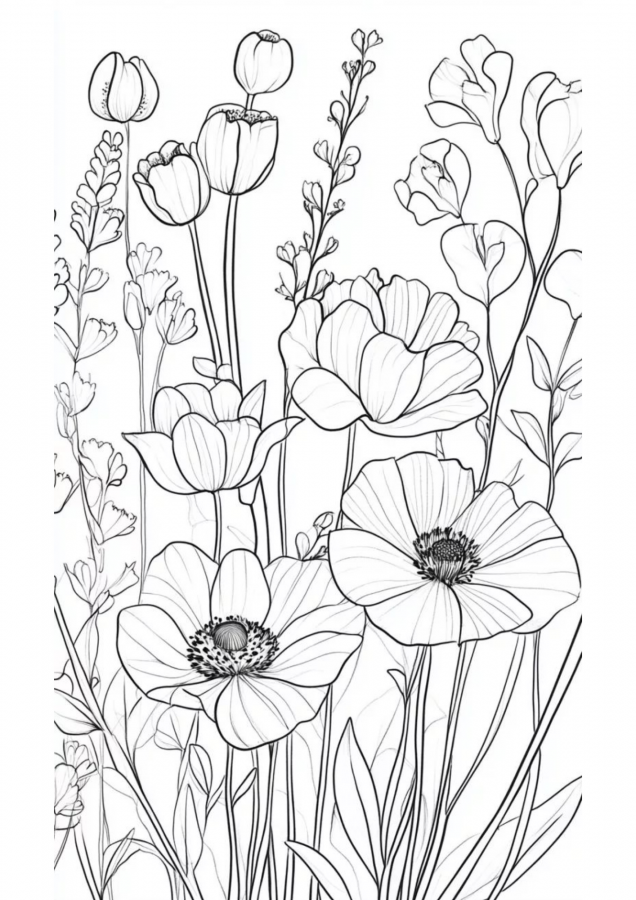 Flores para imprimir e colorir