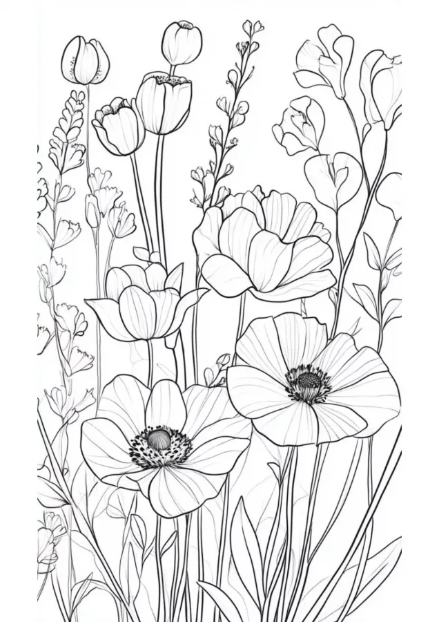 Flores para imprimir e colorir