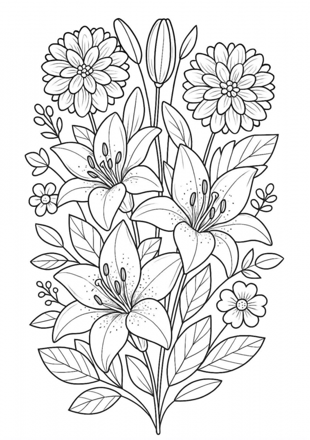 Flores para imprimir e colorir