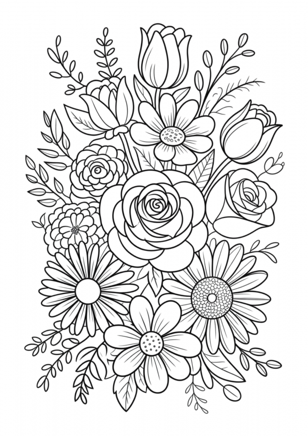 Flores para imprimir e colorir