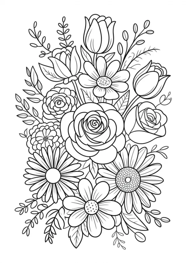Flores para imprimir e colorir