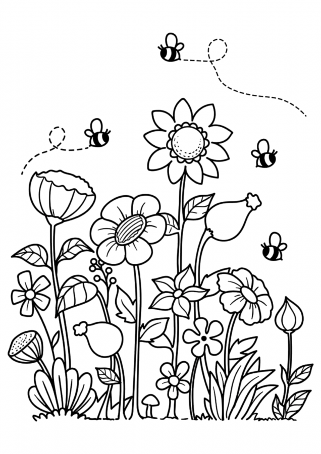 Flores para imprimir e colorir