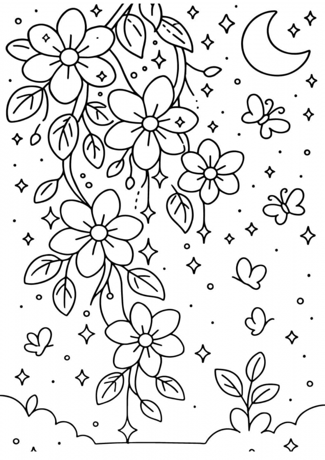 Flores para imprimir e colorir