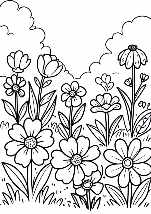 Flores para imprimir e colorir