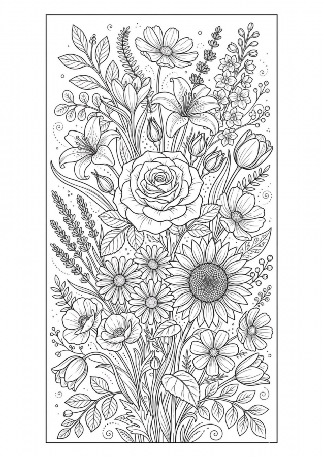 Flores para imprimir e colorir