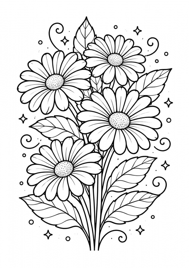 Flores para imprimir e colorir