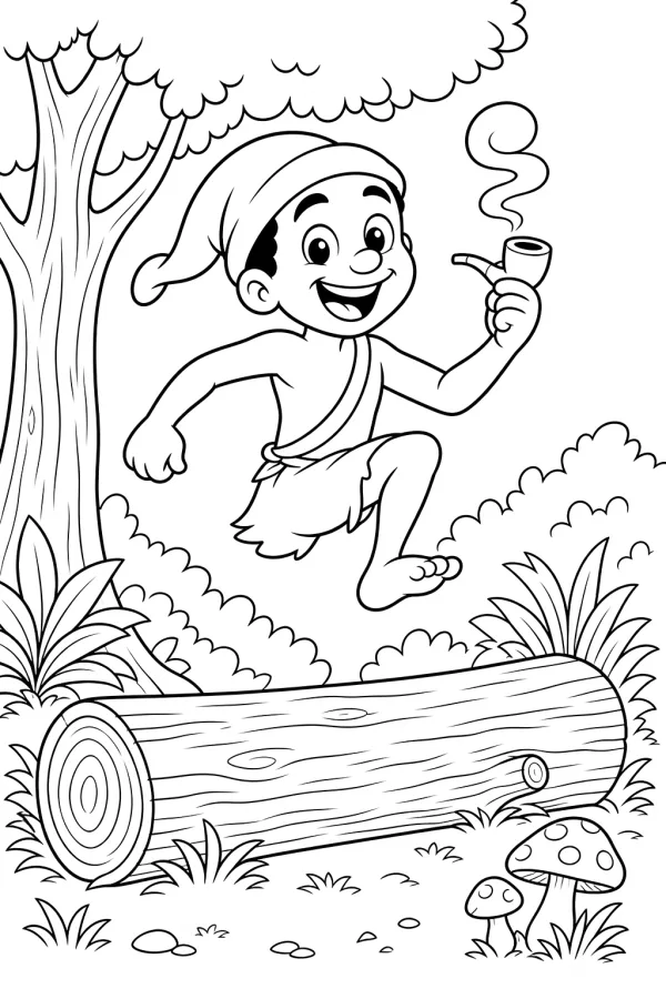 Saci-Pererê para colorir