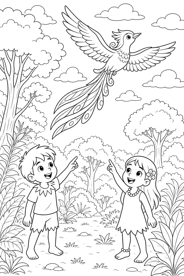 Uirapuru para colorir