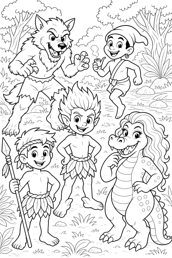 Seres folclóricos para colorir