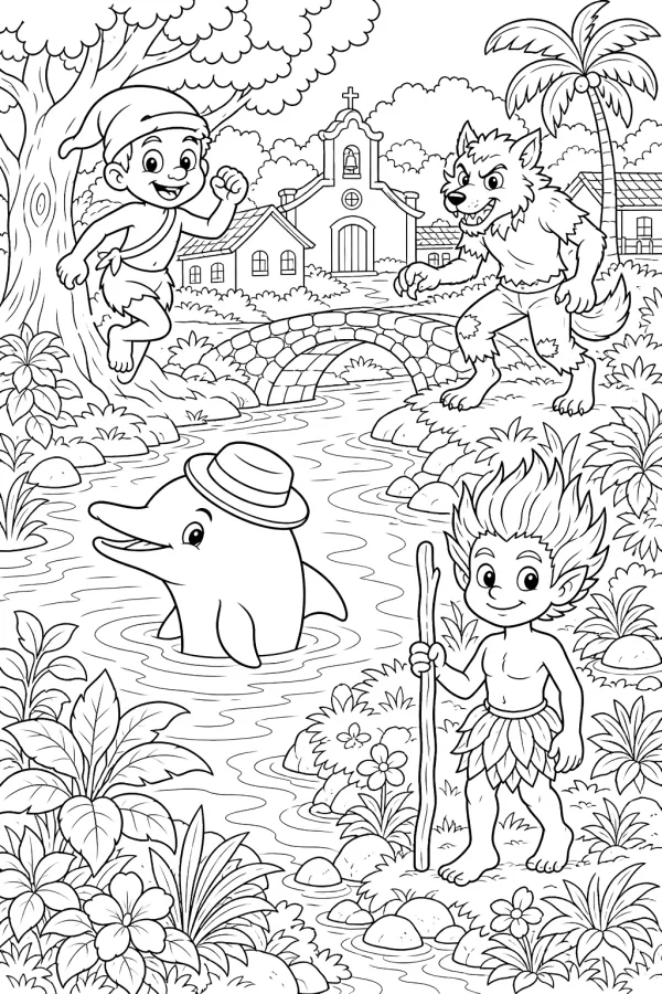 Seres folclóricos para colorir