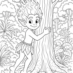 Curupira para colorir