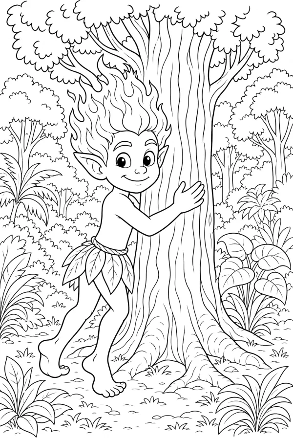 Curupira para colorir