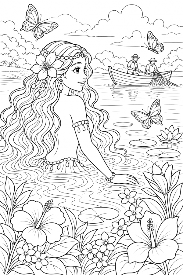 Mãe D’água para colorir