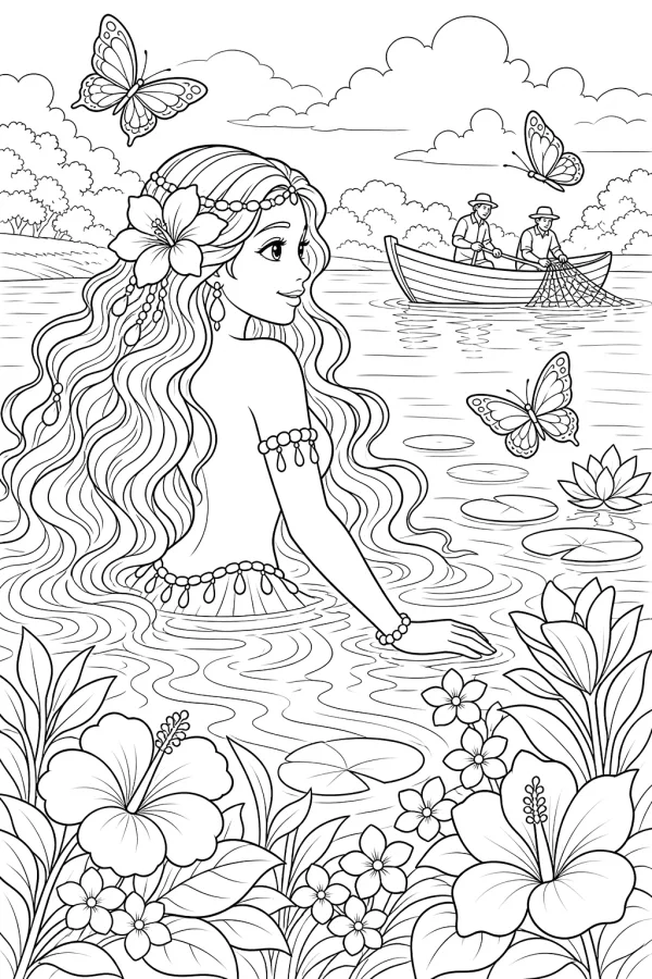 Mãe D’água para colorir