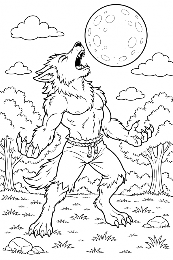 Lobisomem para colorir