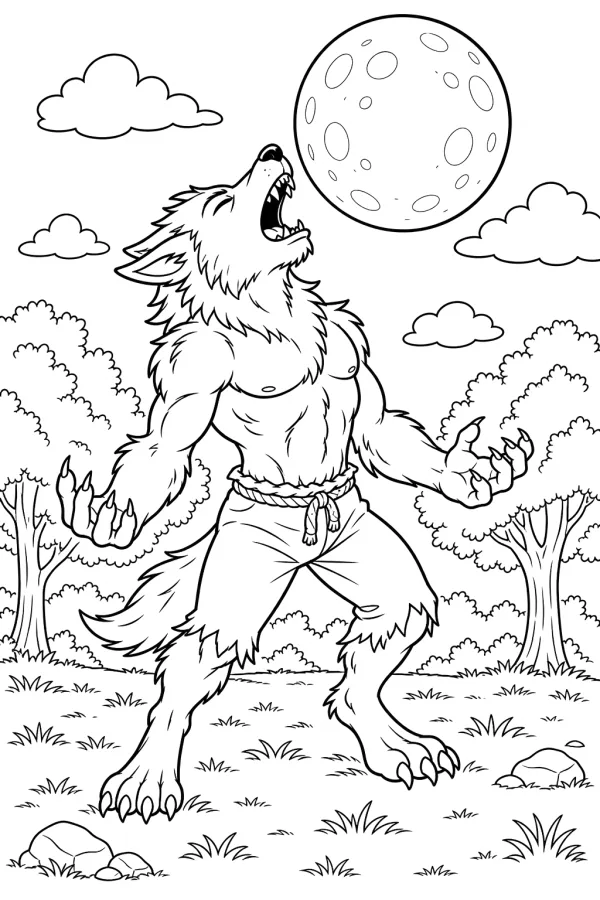 Lobisomem para colorir