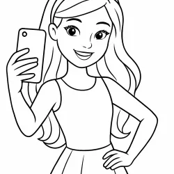 Barbie para imprimir e colorir
