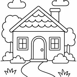 Casa para imprimir e colorir