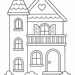 Casa para imprimir e colorir