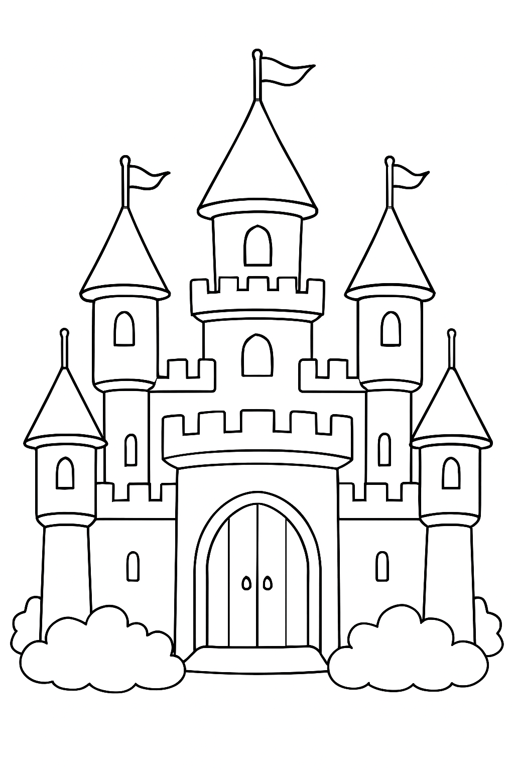 castelo de princesa para colorir