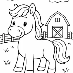 Cavalo para imprimir e colorir