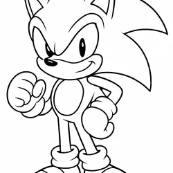 Sonic para imprimir e colorir