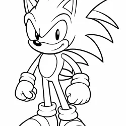 Sonic para imprimir e colorir