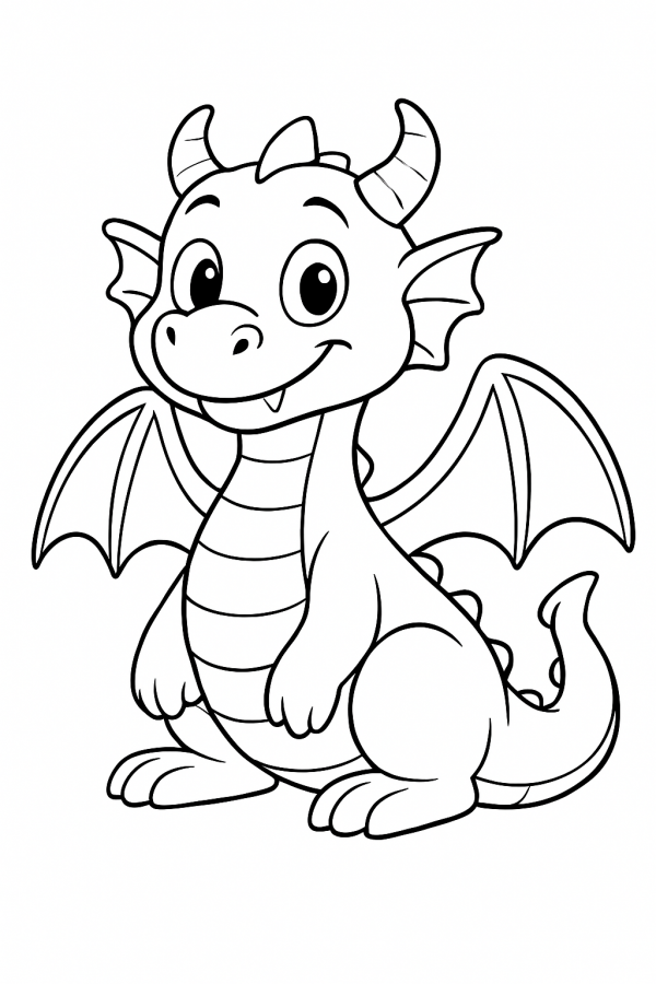 Dragão para imprimir e colorir