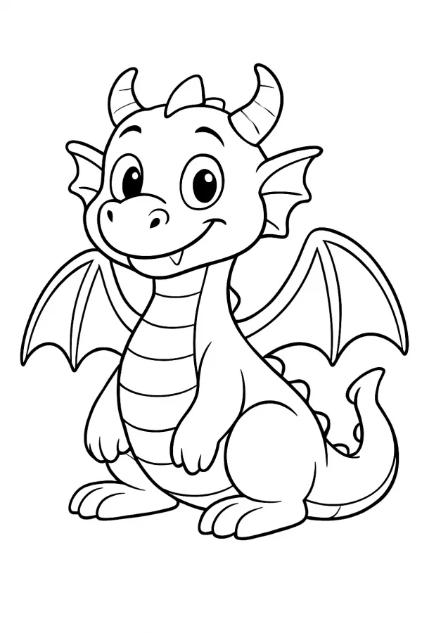 Dragão para imprimir e colorir