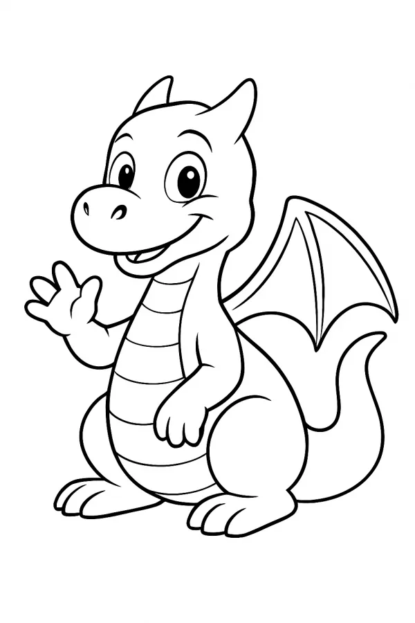Dragão para imprimir e colorir