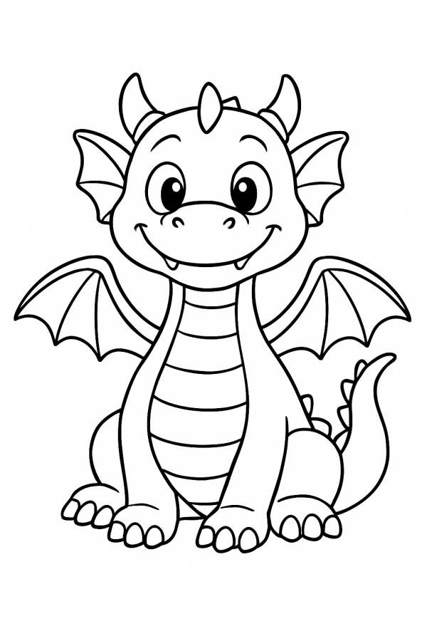 Dragão para imprimir e colorir