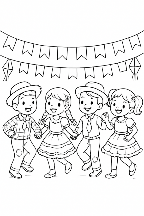 Festa junina para imprimir e colorir
