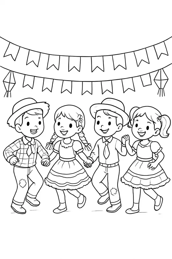 Festa junina para imprimir e colorir